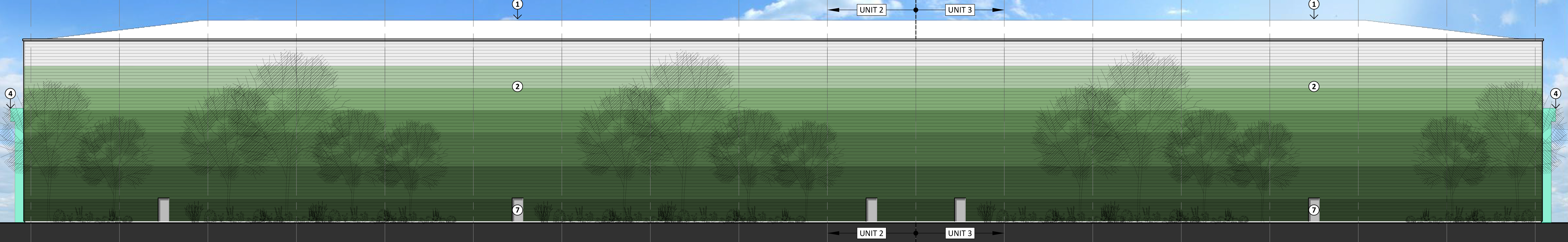 Proposed rear elevation (Unit 1)