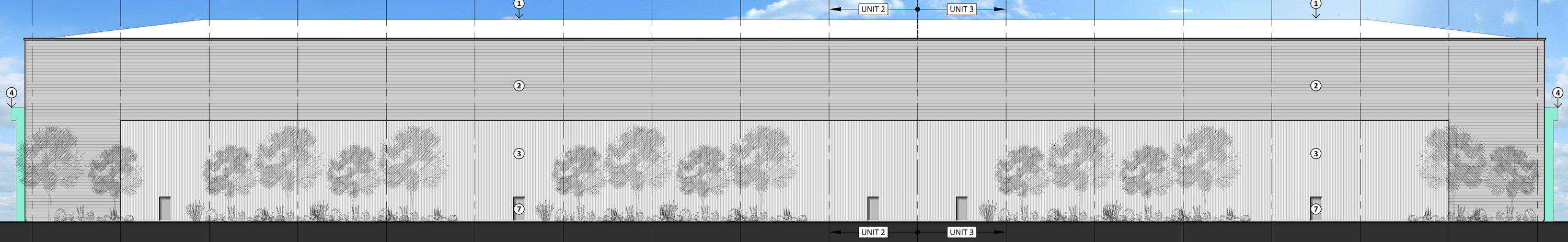 Original rear elevation (Units 2 & 3)